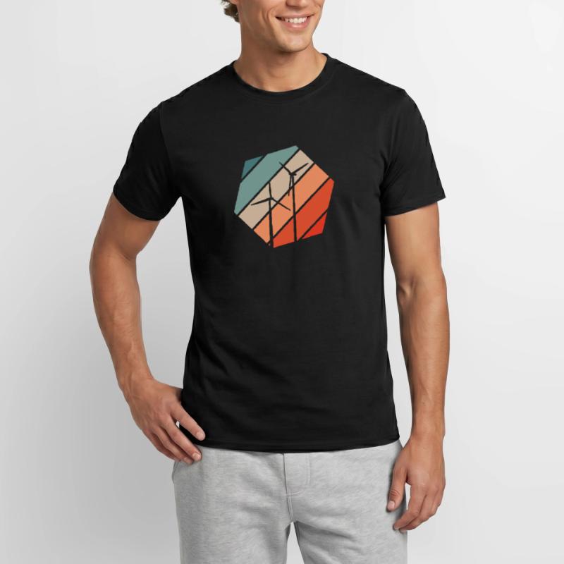 Graphique de puissance éolienne éolienne éolienne T-shirt homme