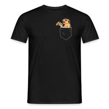 Poche poitrine Surikate Mangusten suricate - T-shirt homme - noir - Devant - AI Model Male 178 light (178cm)