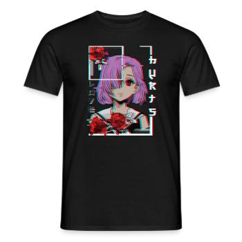 Japanese Aesthetic Vaporwave E-Girls Love Hurts - Men's T-Shirt - black - Front - AI Model Male 178 light (178cm)