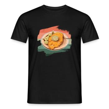 Wiener Schnitzel Kalbfleisch Österreich Grafik - Männer T-Shirt - Schwarz - Vorne - AI Model Male 178 light (178cm)