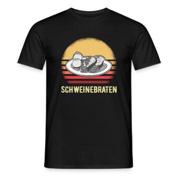 Schweinsbraten Bratenstück Bayern Schriftzug - Männer T-Shirt - Schwarz - Vorne - AI Model Male 178 light (178cm)