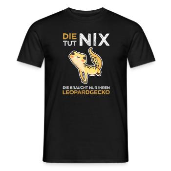 Leopardgecko Lidgecko Echse Asien - Tut nix - Männer T-Shirt - Schwarz - Vorne - AI Model Male 178 light (178cm)