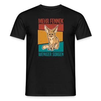 Fennek Fuchs Wüste Wildhund Nordafrika - Sorgen - Männer T-Shirt - Schwarz - Vorne - AI Model Male 178 light (178cm)