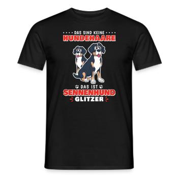 Schweizer Sennenhund Bauernhund Alm - Glitzer - Männer T-Shirt - Schwarz - Vorne - AI Model Male 178 light (178cm)