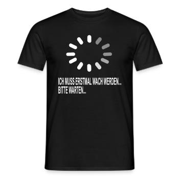 ich muss erstmal wach werden spruch lustig handy - Männer T-Shirt - Schwarz - Vorne - AI Model Male 178 light (178cm)