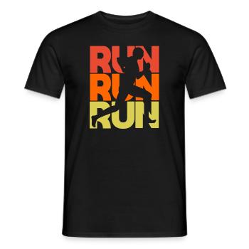 Run Run Run - Jogging - Fitness - T-shirt homme - noir - Devant - AI Model Male 178 light (178cm)