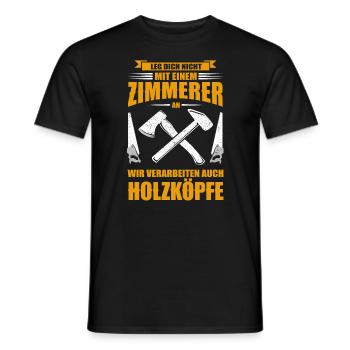 Geschenkidee Zimmermann Zimmerer Beruf Spruch - Männer T-Shirt - Schwarz - Vorne - AI Model Male 178 light (178cm)