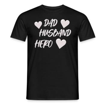 Papa mari héros I modèle de rôle papa mari - T-shirt homme - noir - Devant - AI Model Male 178 light (178cm)