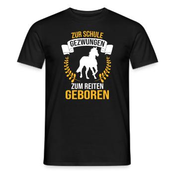 Pferd Teenager Schule - Geschenk, Geschenkidee - Männer T-Shirt - Schwarz - Vorne - AI Model Male 178 light (178cm)