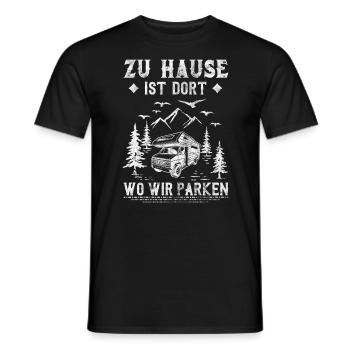 Zu Hause ist dort Wo wir parken Camper Camping - Männer T-Shirt - Schwarz - Vorne - AI Model Male 178 light (178cm)