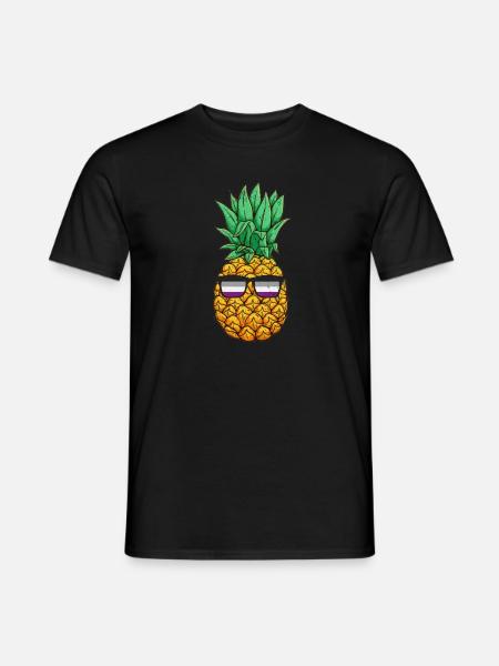 Asexual Pride Ananas Asexualité Lunettes - T-shirt homme - noir