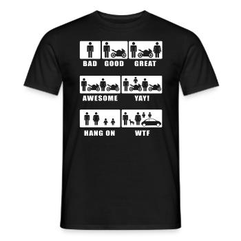 Motorcyclists - Motorcycle Evolution - Family - Men's T-Shirt - black - Front - AI Model Male 178 light (178cm)