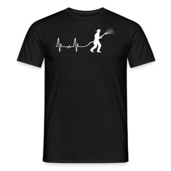 Firefighter - Fire Brigade - Heartbeat - Men's T-Shirt - black - Front - AI Model Male 178 light (178cm)