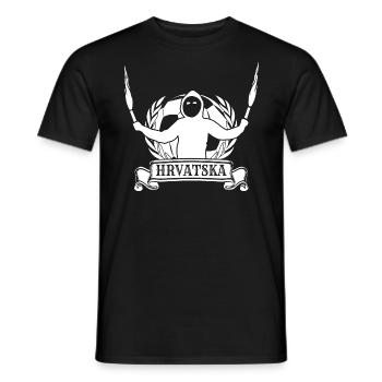 Drapeau de football Drapeau Hrvatska Croatie Ultras - T-shirt homme - noir - Devant - AI Model Male 178 light (178cm)