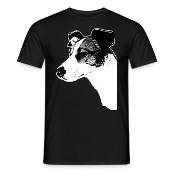 Jack Russell Terriers / Dog / Dogs / Male / Dog - Men's T-Shirt - black - Front - AI Model Male 178 light (178cm)
