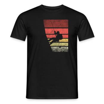 Klettern Retro Silhouette - Männer T-Shirt - Schwarz - Vorne - AI Model Male 178 light (178cm)