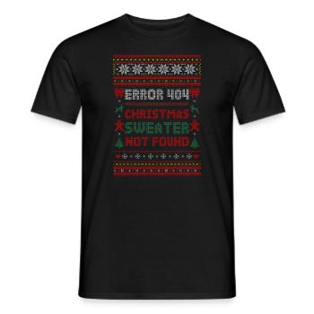 Error 404 - Christmas Sweater not found - Männer T-Shirt - Schwarz - Vorne - AI Model Male 178 light (178cm)
