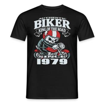 Biker since 1979 - Men's T-Shirt - black - Front - AI Model Male 178 light (178cm)