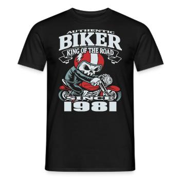 Biker seit 1981 - Männer T-Shirt - Schwarz - Vorne - AI Model Male 178 light (178cm)