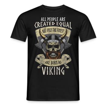 Nordisch Rune Valhalla Raben - Männer T-Shirt - Schwarz - Vorne - AI Model Male 178 light (178cm)