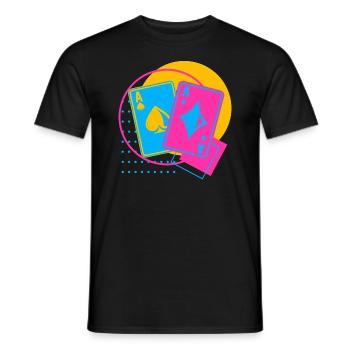 Joueur de Poker Rétro Vintage Poker Texas Holdem - T-shirt homme - noir - Devant - AI Model Male 178 light (178cm)