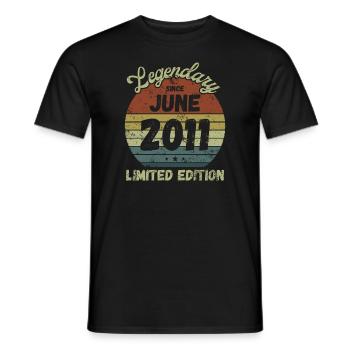 Legendary since June 2011 - Geburtstag - Männer T-Shirt - Schwarz - Vorne - AI Model Male 178 light (178cm)