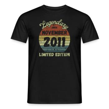 Legendary since November 2011 - Geburtstag - Männer T-Shirt - Schwarz - Vorne - AI Model Male 178 light (178cm)