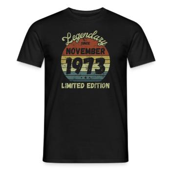 Legendary since November 1973 - Geburtstag - Männer T-Shirt - Schwarz - Vorne - AI Model Male 178 light (178cm)