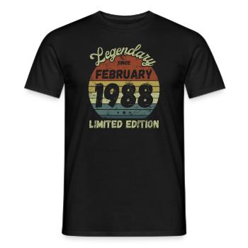Legendary since February 1988 - Geburtstag - Männer T-Shirt - Schwarz - Vorne - AI Model Male 178 light (178cm)