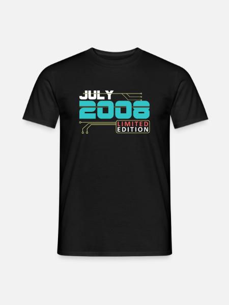 July 2008 - Geburtstag im Juli - Männer T-Shirt - Schwarz
