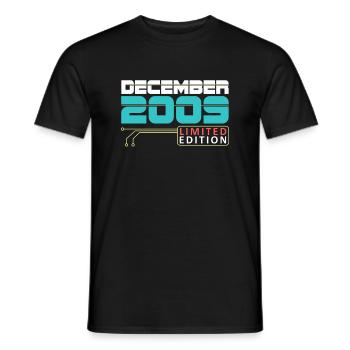 Décembre 2009 - Anniversaire en décembre - T-shirt homme - noir - Devant - AI Model Male 178 light (178cm)