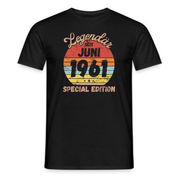 Juni 1961 - Geburtstag im Juni - Männer T-Shirt - Schwarz - Vorne - AI Model Male 178 light (178cm)