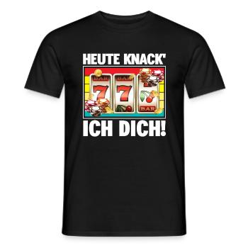 Heute knack' ich dich Casino - Männer T-Shirt - Schwarz - Vorne - AI Model Male 178 light (178cm)