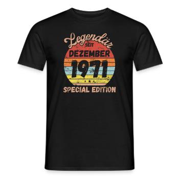 Dezember 1971 - Geburtstag im Dezember - Männer T-Shirt - Schwarz - Vorne - AI Model Male 178 light (178cm)