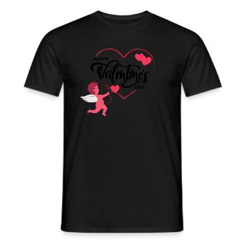 Happy Valentines Day Cupidon - T-shirt homme - noir - Devant - AI Model Male 178 light (178cm)