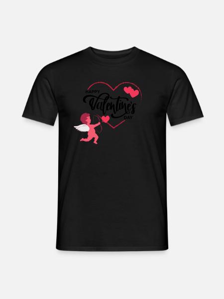 Happy Valentines Day Cupid - Men's T-Shirt - black