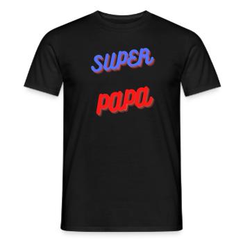 SUPER PAPA Cadeau - T-shirt homme - noir - Devant - AI Model Male 178 light (178cm)