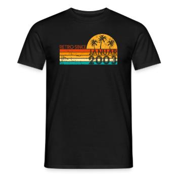 Retro since Januar 2003 - Geburtstag im Januar - Männer T-Shirt - Schwarz - Vorne - AI Model Male 178 light (178cm)