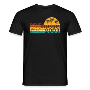 Retro since Dezember 2003 - Geburtstag im Dezember - Männer T-Shirt - Schwarz - Vorne - AI Model Male 178 light (178cm)