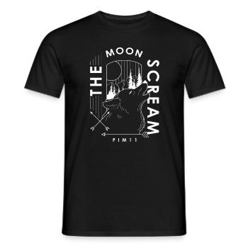 The moon scream (white) - Men's T-Shirt - black - Front - AI Model Male 178 light (178cm)