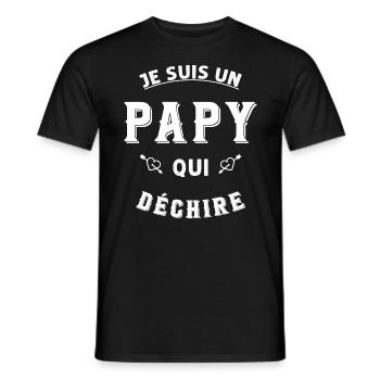 Je suis un papy qui déchire - T-shirt homme - noir - Devant - AI Model Male 178 light (178cm)