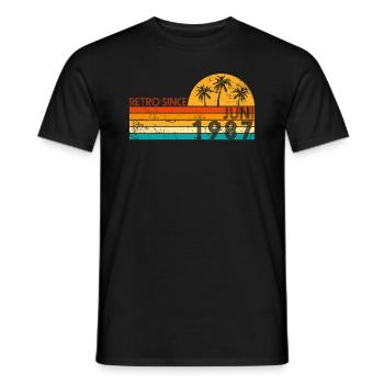 Retro since Juni 1987 - Geburtstag im Juni - Männer T-Shirt - Schwarz - Vorne - AI Model Male 178 light (178cm)
