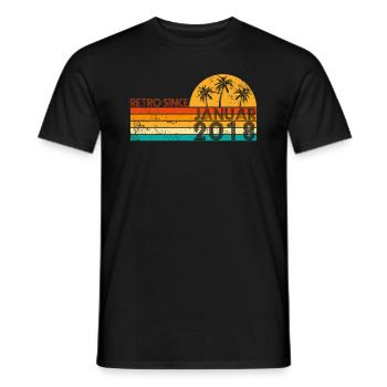 Retro since Januar 2018 - Geburtstag im Januar - Männer T-Shirt - Schwarz - Vorne - AI Model Male 178 light (178cm)