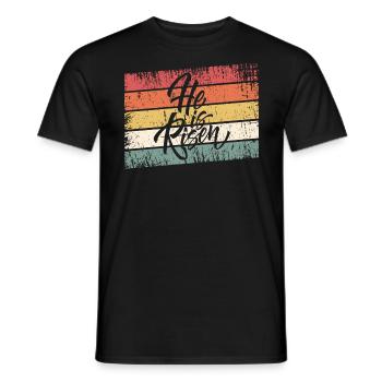 Jesus Christus - Christliches Shirt - He is risen - Männer T-Shirt - Schwarz - Vorne - AI Model Male 178 light (178cm)