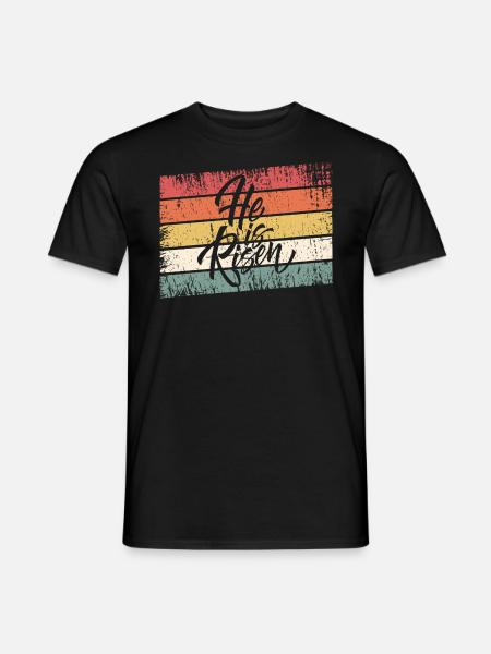 Jesus Christus - Christliches Shirt - He is risen - Männer T-Shirt - Schwarz