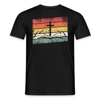 Jesus Christus - Christliches Shirt - Kreuz, Bibel - Männer T-Shirt - Schwarz - Vorne - AI Model Male 178 light (178cm)