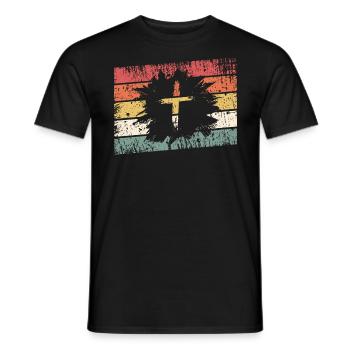Jesus Christus - Christliches Shirt - Kreuz - Männer T-Shirt - Schwarz - Vorne - AI Model Male 178 light (178cm)