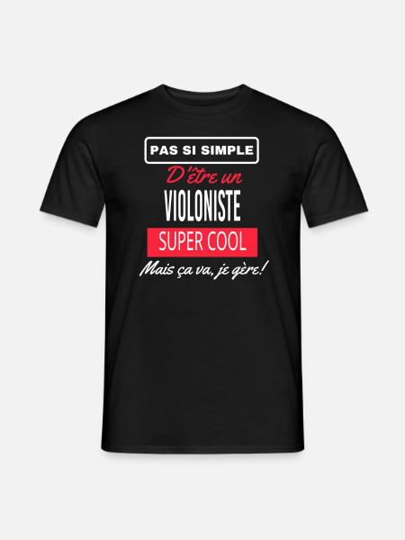 pas si simple VIOLONISTE - T-shirt homme - noir