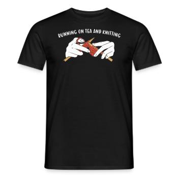 Courir sur le thé et tricoter - T-shirt homme - noir - Devant - AI Model Male 178 light (178cm)