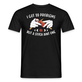J’ai eu 99 problèmes mais un point aint un tricot - T-shirt homme - noir - Devant - AI Model Male 178 light (178cm)